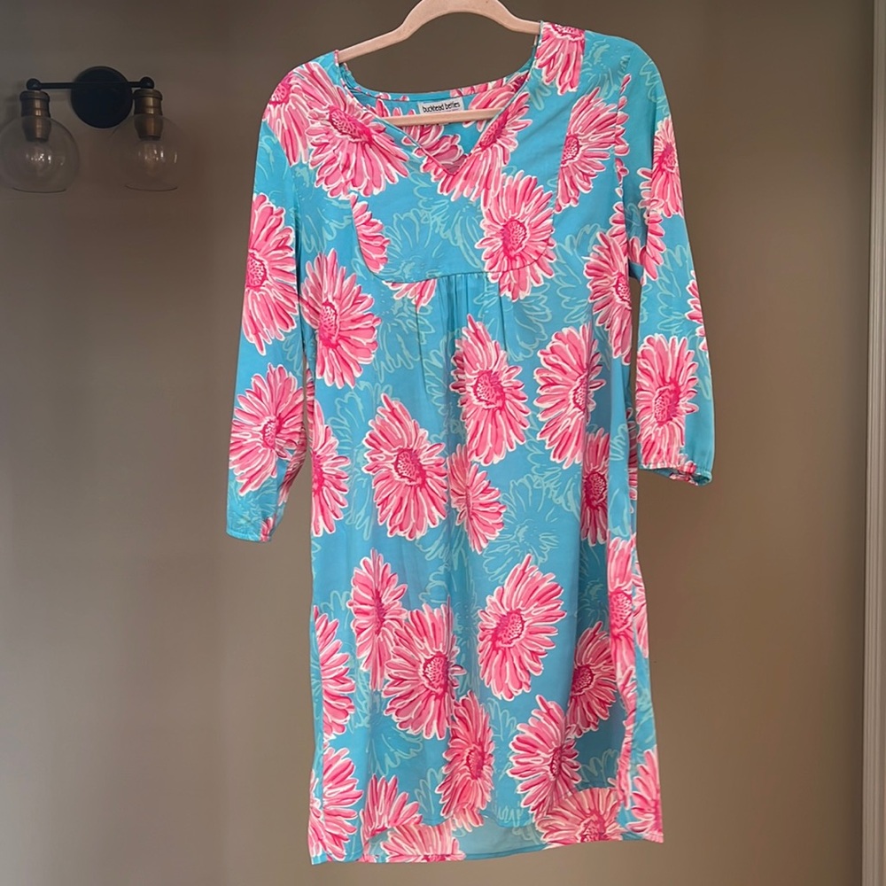 Blue and pink flower dress
